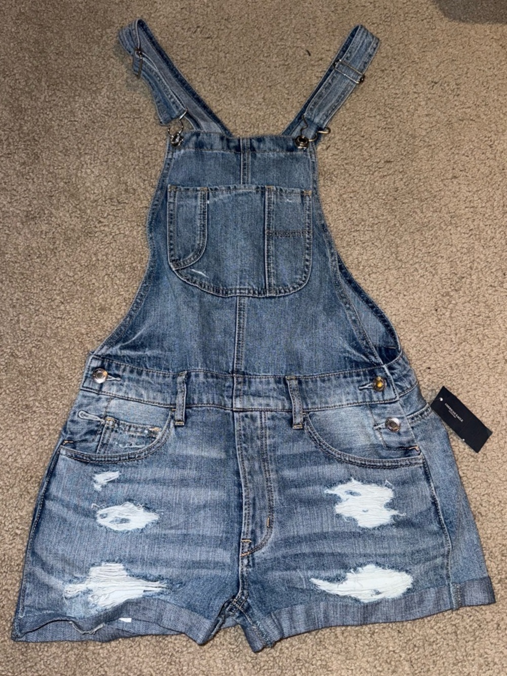 American Eagle Denim Short Overalls